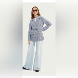NWT Scotch & Soda Blue & White floral blazer Size M